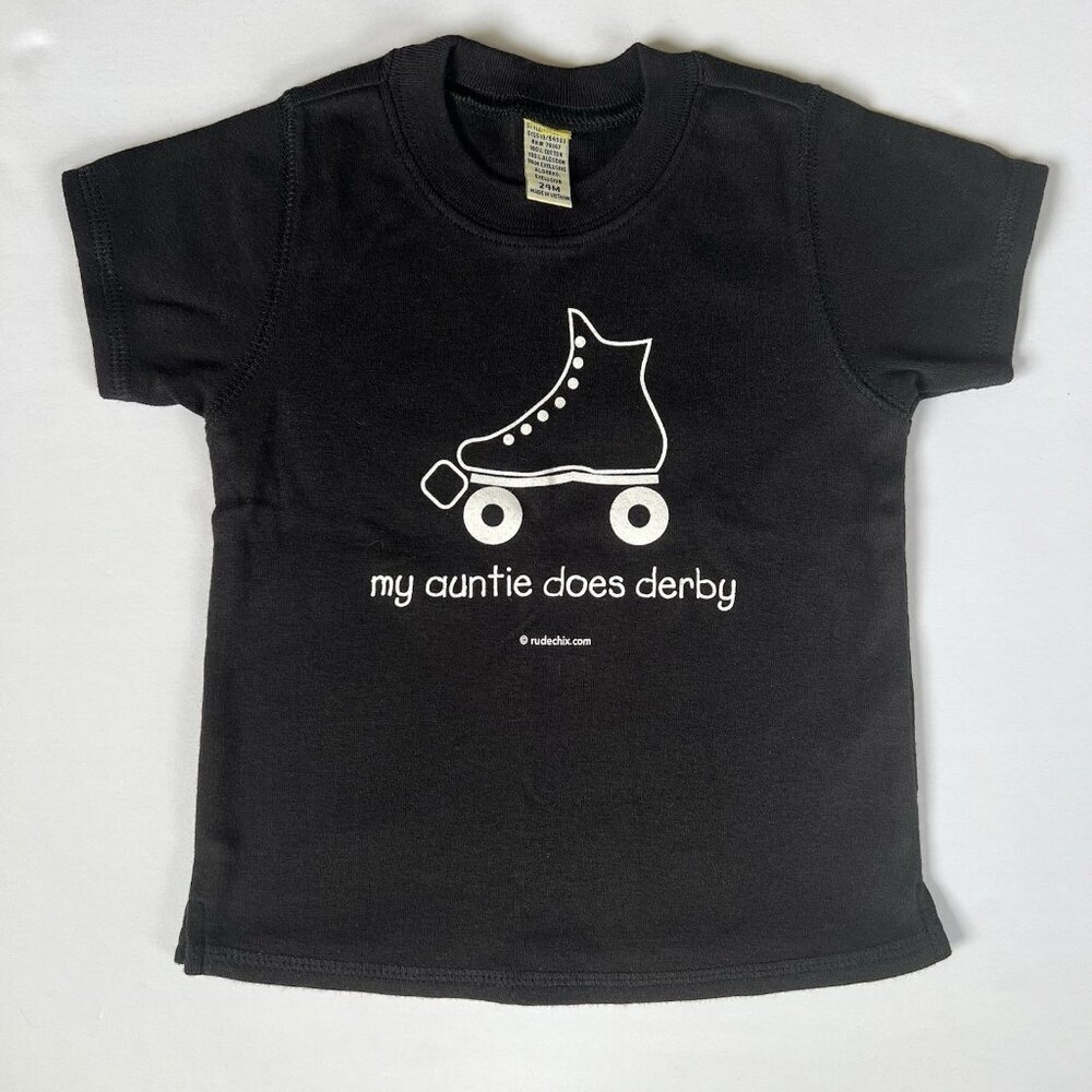Roller Derby Toddler T-Shirt 24m/2T Black short sleeve Shirt for Niece or Nephew